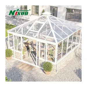 DIY prefabrik kış bahçe veranda muhafaza Modern cam ev ücretsiz ayakta 3 4 mevsim güneş odası alüminyum Sunroom