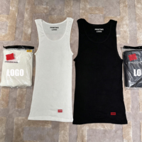 Lot de 2 débardeurs sans manches en coton 100% de haute qualité, noir et blanc, vêtements de sport pour le printemps et l'été, tenue décontractée pour la musculation