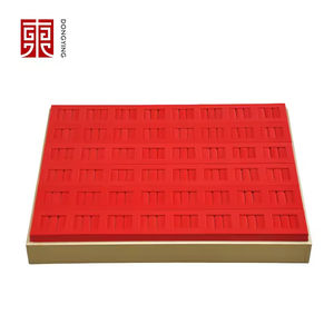 <b>Red</b> Jewelry Tray VelvetJewelry Display Tray Custom Necklace Ring Accessory Storage Jewelry Metal Display Plate Tray - Product Image 1