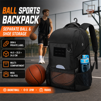 Sac à dos de sport personnalisé pour le basketball avec compartiment séparé pour ballon et chaussures, crochet de fixation pour la gym, l'entraînement et les voyages