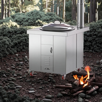 Réchaud de camping tout-en-un : Brûleur à bois moderne en acier inoxydable avec rangement étanche verrouillable