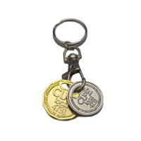 Porte-monnaie européen 23.25mm, livre britannique 22.5mm, porte-monnaie, crochet canadien 26.5mm, loonie, porte-clé en métal