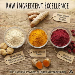 Polvere di Estratto Erboristico con Criniera di Leone, Curcuma e Mirtillo Rosso - Coltivazione Selvatica, Grado Alimentare, Confezione Personalizzabile - Product Image 3