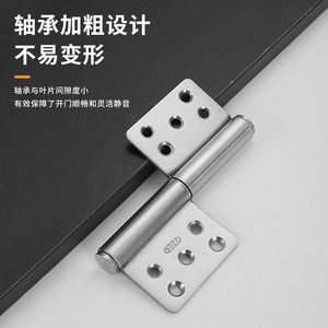Bisagras de Acero Inoxidable con Apertura de 180 Grados, Diseño Minimalista de 4 Orificios para Aplicaciones en Puertas y Ventanas - Product Image 4