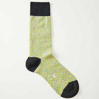 Chaussettes mi-mollet en coton égyptien tricoté pour femme, fines, antibactériennes, respirantes, avec motif jacquard et design sophistiqué