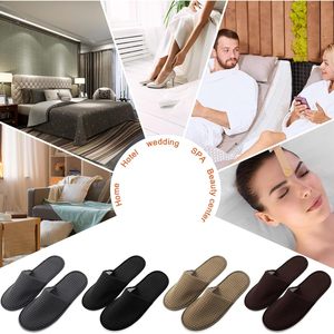 Premium 12 paia antiscivolo usa e getta Hotel per pantofole lavabile Design a punta chiusa riutilizzabile per le damigelle degli ospiti - Product Image 1