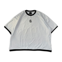 T-shirt à manches courtes en coton lourd surdimensionné avec impression graphique DTG, tricot contrasté, coupe ample, t-shirt à col rond personnalisé pour homme