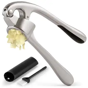 Trituradora de ajo Manual profesional Prensa de ajo de jengibre de aleación de zinc con mango de agarre ergonómico