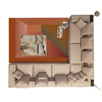 Canapé d'angle multifonctionnel en cuir véritable Visionnaire, style italien, luxe léger, postmoderne, haut de gamme