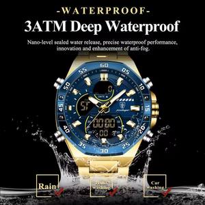 Montre homme POEDAGAR E101, mode, étanche, lumineuse, affichage de la date et du jour de la semaine, affichage numérique à double fuseau horaire, quartz électronique. - Product Image 5