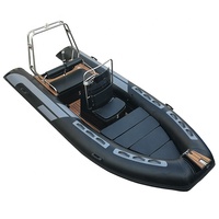 Bateaux de Pêche Semi-Rigides Haute Qualité RIB480 de 4,78 Mètres avec Coque en Fibre de Verre, Flotteurs Gonflables en Hypalon Orca/PVC