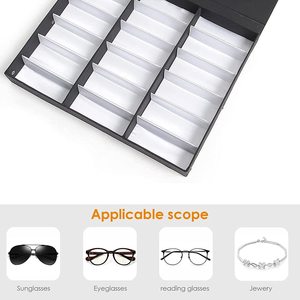Hot bán 18 khe cắm Kính mát hiển thị trường hợp lưu trữ kính đứng hộp hiển thị với bụi che - Product Image 3
