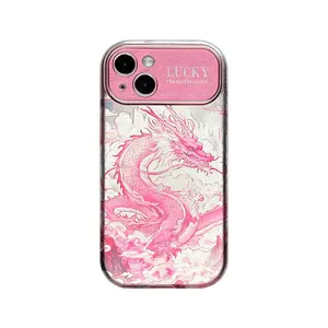 New Chinese style pink dragon suitable for iPhone 14 phone case
