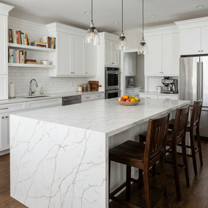 Encimera de Cuarzo de Piedra Artificial de Alta Calidad Directo de Fábrica, Color Blanco Calacatta con Vetas Grises Doradas, para Superficie de Mesa de Comedor de Cocina - Product Image 6