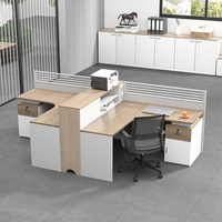 Escritorio de muebles de oficina comercial moderno para dos personas, compartimento de ordenador para empleados, escritorio de estación de trabajo de oficina