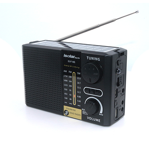 Mini radio vintage à ondes courtes FM USB AM SW Rotosonic portable avec ampoule LED pour le chargement du panneau solaire extérieur - Product Image 4