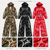 Ensemble de survêtement unisexe oversize, tenue de sport décontractée Y2K, deux pièces, streetwear, 100% coton, impression personnalisée, broderie, OEM, vente en gros