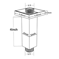 Bras de douche et pommeau de rechange modernes en laiton de 10 cm à fixation au plafond, installation facile pour accessoires de robinetterie de salle de bain domestique