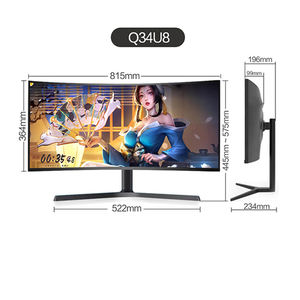 Écran incurvé ultra-large 34 pouces UWQHD 4K 100 Hz pour jeux vidéo, e-sport, bureau, ordinateur de bureau, écran LCD - Product Image 3