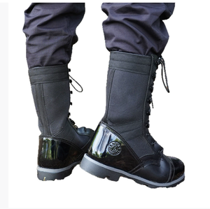 รองเท้าบูทหนังสีดำเงา DFS815 สำหรับพิธีการแบบยาว รองเท้าบูทสีดำเงายาว - Product Image 6