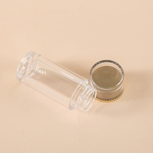 Double-Layer Gold Lid Acrylic Jar for Herbs, Pills & Tea - Clear Food Grade <b>Plastic</b> Storage Container - Product Image 4
