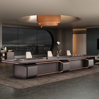Table de conférence série Lingyu 4800x1400x765 LY-21-22, mobilier de bureau moderne, OEM/ODM, dimensions, couleur et logo personnalisables