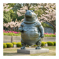 Statue d'animal en bronze de conception de centre-ville de taille personnalisée Sculpture de sanglier debout en cuivre