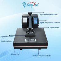 Presse à Chaud Automatique Yinghe pour Usage Domestique 38*38cm, Électrique 220V, pour Transfert Thermique sur Tissus et Vêtements, Nouvelle, Garantie 1 An