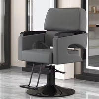 Chaise de coiffeur réglable en hauteur hydraulique en cuir synthétique pour femmes, salon de beauté, salon de coiffure, base en métal, siège confortable