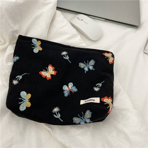 Pochette de voyage vintage en toile avec fermeture éclair, motif <span class=keywords><strong>papillon</strong></span>, fourrure, pour cosmétiques et maquillage - Product Image 5