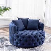 Fauteuil de détente rotatif en tissu américain avec bouton de traction, canapé rond paresseux pour grand salon, réglable pour le mobilier de maison