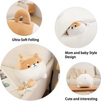 Animal en peluche Shiba Inu peluche avec 4 peluches Shiba Inu bébé dans son ventre en peluche coton peluche Animal jouet cadeau pour les enfants