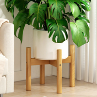 Support de plantes minimaliste moderne en bambou Moso en forme de croix, non pliable, pour balcon, salon, support de pot sur pied, pour plantes succulentes
