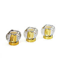 Capuchons en acrylique en gros, divers capuchons de parfum en stock, capuchons de flacon de parfum de 15 mm, couvercle doré