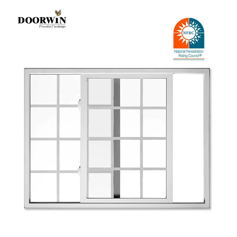 TOP WINDOW 현대 슬라이딩 알루미늄 창 내부 그릴 PVC 재료로 이중 유약 주방 수평 개방 패턴