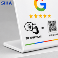 Carte de visite NFC personnalisée SIKA avec code QR encodé, support de table en acrylique 140x120mm pour lavage de voitures, clinique dentaire, hôtel et magasin