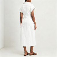 Fabricant de robes en denim de coton de haute qualité, vêtements personnalisés pour femmes, robes décontractées bohèmes mi-longues à boutons, fournisseurs de vêtements à marque privée