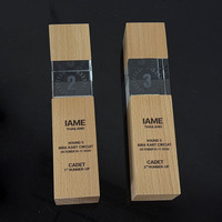 Trophées personnalisés en cristal 3D gravé au laser avec base en bois MH-T543