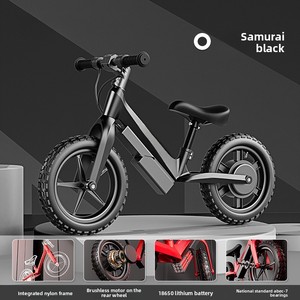 새로운 디자인 12인치 나일론 리튬 배터리 전기 어린이 자전거 24V 2.6Ah 100W 브러시리스 모터 최고 속도 13-15km/h 페달 없이 타기 - Product Image 3