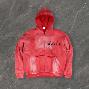 Sweat à capuche pull surdimensionné pour hommes en coton vierge vieilli personnalisé de vente en ligne avec fermeture à glissière sweat à capuche lavé à l'acide pour hommes - Product Image 2