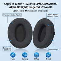 Bantalan Telinga Katun Kompatibel dengan Headphone Cloud 1/I/2/II/3/III/Pro/Core/Alpha/Alpha S/Flight/Stinger/Mix/CloudX