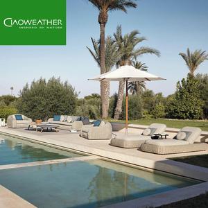 Sdraio <span class=keywords><strong>da</strong></span> Piscina <span class=keywords><strong>in</strong></span> <span class=keywords><strong>Rattan</strong></span> con Poggiapiedi, Lettino <span class=keywords><strong>da</strong></span> <span class=keywords><strong>Giardino</strong></span> per Esterni, Arredamento per Hotel, Chaise Longue Regolabile - Product Image 5