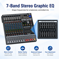 Console de mixage audio professionnelle EX-800 8 canaux, 99 effets DSP, égaliseur 7 bandes, USB, Bluetooth pour studio, scène, streaming en direct