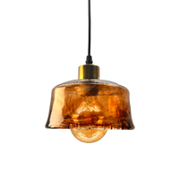 Support de lampe E26 homologué CUL, suspension en verre à hauteur réglable avec abat-jour en forme de feuille, finition noire pour salles à manger/salons