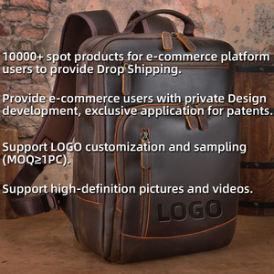 Mới Đến Thả Vận Chuyển Cổ Điển Nâu Điên Ngựa Da Ba Lô Trường Túi Người Đàn Ông Đầy Đủ Hạt Da Chính Hãng Máy Tính Xách Tay Ba Lô - Product Image 5