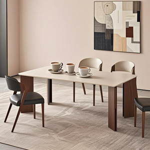 Nordic Solid Wood <b>Dining</b> <b>Chair</b> With Backrest Beige Leather Seat And Wooden Frame For Home Office Or <b>Dining</b> Room Use - Product Image 4