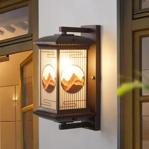 Nouvelle applique murale extérieure de style chinois E27, luminaire LED étanche pour jardin, villa, portail, terrasse, design montagne rétro - Product Image 1