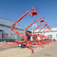 Conception de Genie d'usine 360, panier pivotant, tourelle pivotante, flèche télescopique articulée, Nacelle araignée remorquable, élévateur