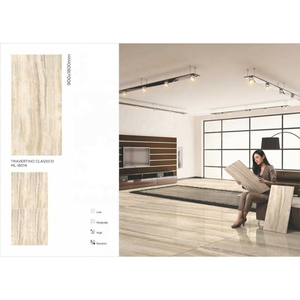 90x180cm PGVT Carreaux de Porcelaine Travertino Classico Poli 10mm 3x6ft Dalle de Sol Mur Céramique Vitrifiée Intérieur Classique Prix - Product Image 1