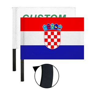Drapeau croate imprimé 30x45cm en gros, en polyester durable avec poignée EVA de qualité supérieure, ultra flexible, pour rallye de <span class=keywords><strong>football</strong></span> - Product Image 1